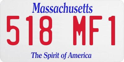 MA license plate 518MF1