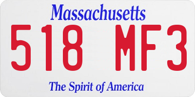 MA license plate 518MF3