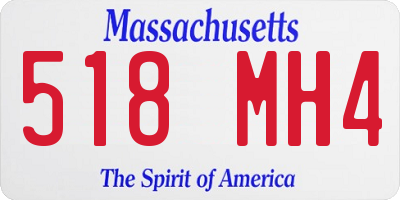 MA license plate 518MH4