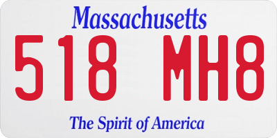 MA license plate 518MH8