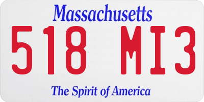 MA license plate 518MI3