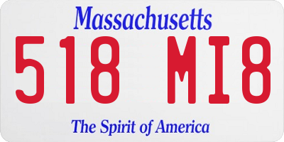 MA license plate 518MI8