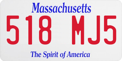 MA license plate 518MJ5