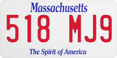 MA license plate 518MJ9