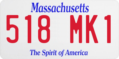 MA license plate 518MK1