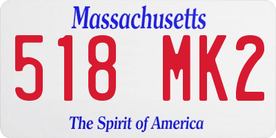 MA license plate 518MK2