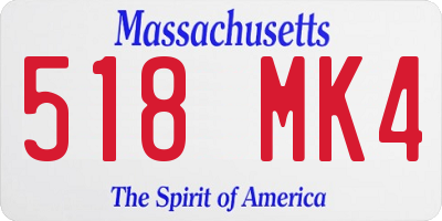 MA license plate 518MK4