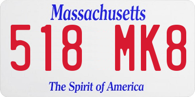 MA license plate 518MK8