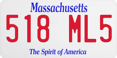 MA license plate 518ML5