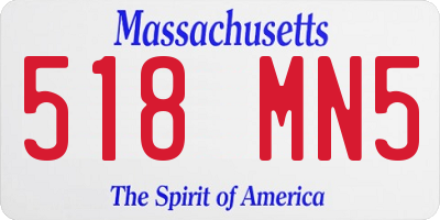 MA license plate 518MN5