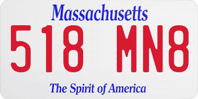 MA license plate 518MN8