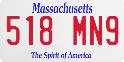 MA license plate 518MN9