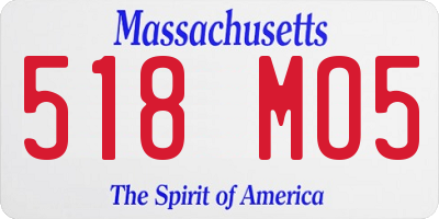 MA license plate 518MO5