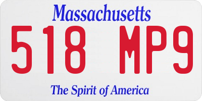 MA license plate 518MP9
