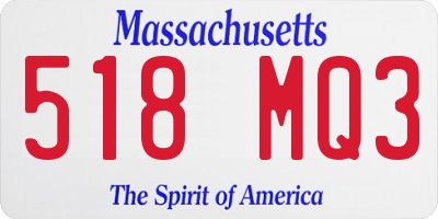 MA license plate 518MQ3