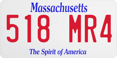 MA license plate 518MR4