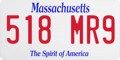 MA license plate 518MR9