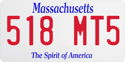 MA license plate 518MT5