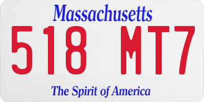 MA license plate 518MT7