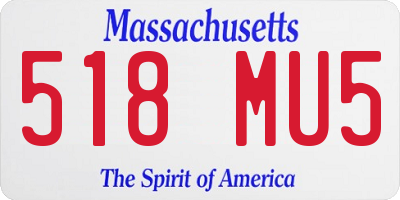 MA license plate 518MU5