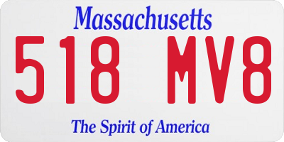 MA license plate 518MV8