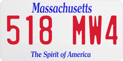 MA license plate 518MW4