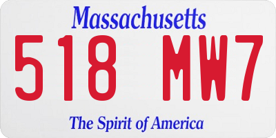 MA license plate 518MW7