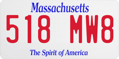 MA license plate 518MW8