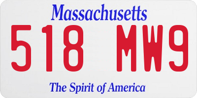 MA license plate 518MW9