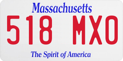 MA license plate 518MX0