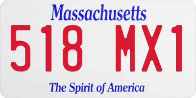 MA license plate 518MX1