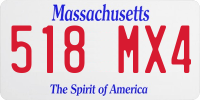 MA license plate 518MX4