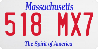MA license plate 518MX7