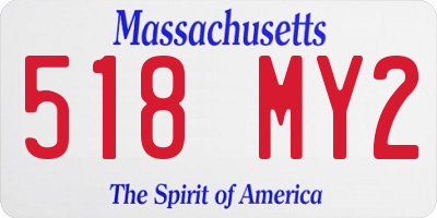 MA license plate 518MY2