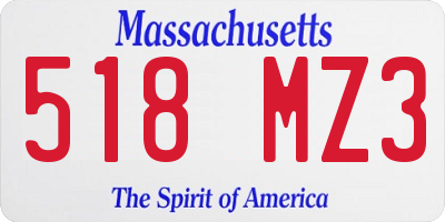 MA license plate 518MZ3