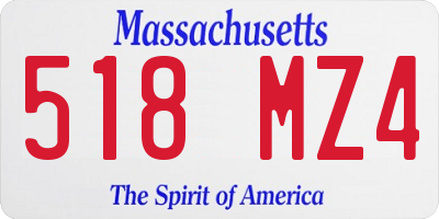 MA license plate 518MZ4