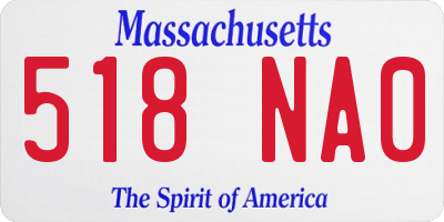 MA license plate 518NA0
