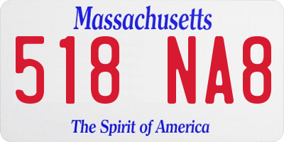 MA license plate 518NA8