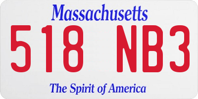 MA license plate 518NB3