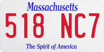 MA license plate 518NC7