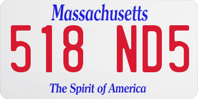 MA license plate 518ND5