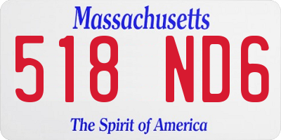 MA license plate 518ND6