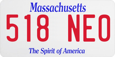 MA license plate 518NE0