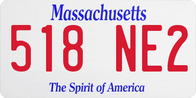 MA license plate 518NE2
