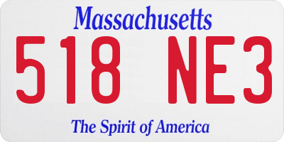 MA license plate 518NE3