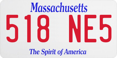 MA license plate 518NE5
