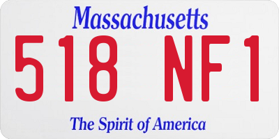 MA license plate 518NF1