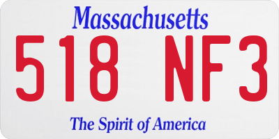 MA license plate 518NF3