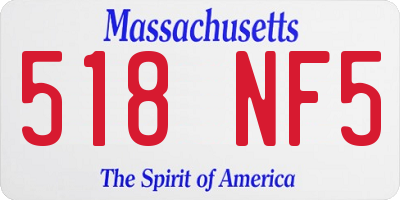 MA license plate 518NF5