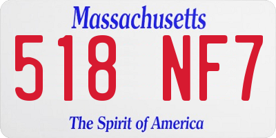 MA license plate 518NF7